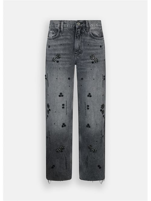 Jeans straight con strass LIU JO | UF5115D4854/87455